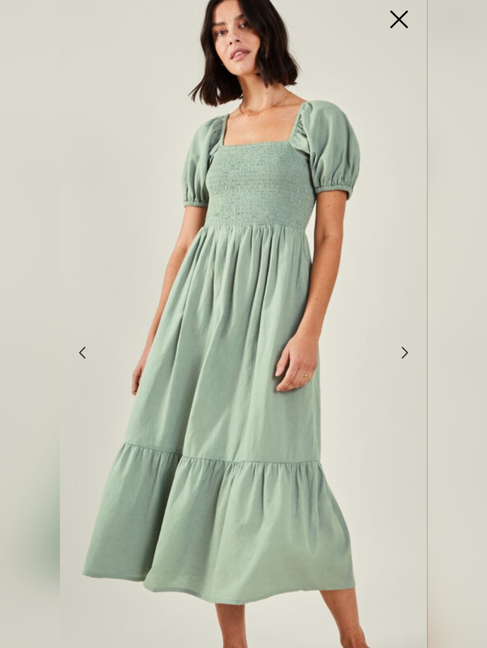 Puff Sleeve Midi Dress